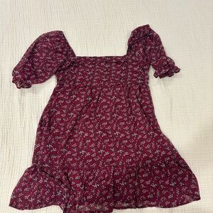 Trixxi Burgundy Floral Kids Dress